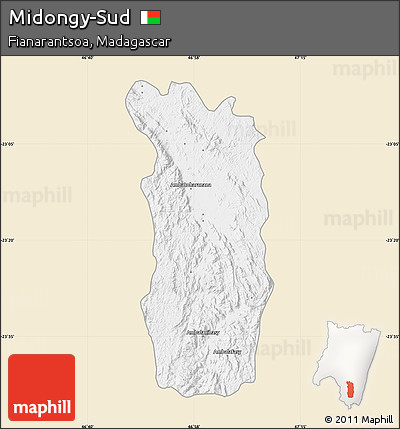 Classic Style Map of Midongy-Sud, single color outside