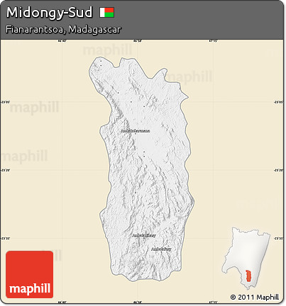 Classic Style Map of Midongy-Sud, single color outside
