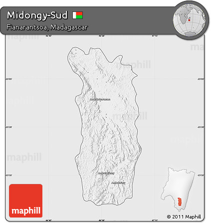 Silver Style Map of Midongy-Sud, single color outside