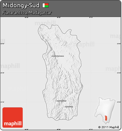 Silver Style Map of Midongy-Sud, single color outside