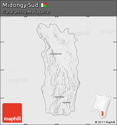 Silver Style Map of Midongy-Sud, single color outside