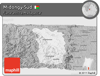 Gray Panoramic Map of Midongy-Sud