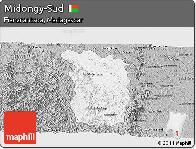 Gray Panoramic Map of Midongy-Sud