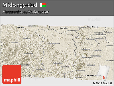 Shaded Relief Panoramic Map of Midongy-Sud