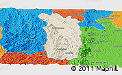 Shaded Relief Panoramic Map of Midongy-Sud, political outside