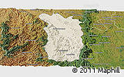 Shaded Relief Panoramic Map of Midongy-Sud, satellite outside