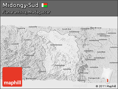 Silver Style Panoramic Map of Midongy-Sud