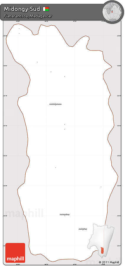 Classic Style Simple Map of Midongy-Sud, cropped outside