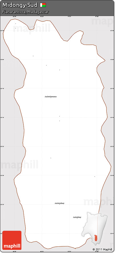 Classic Style Simple Map of Midongy-Sud, cropped outside
