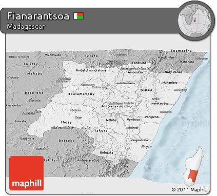Gray Panoramic Map of Fianarantsoa
