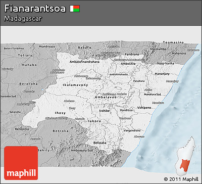 Gray Panoramic Map of Fianarantsoa
