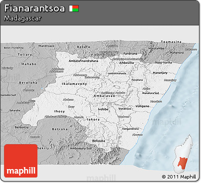 Gray Panoramic Map of Fianarantsoa