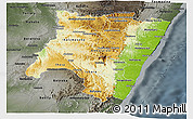 Physical Panoramic Map of Fianarantsoa, darken, semi-desaturated