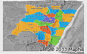 Political Panoramic Map of Fianarantsoa, desaturated