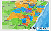 Political Panoramic Map of Fianarantsoa, political shades outside