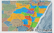 Political Panoramic Map of Fianarantsoa, semi-desaturated