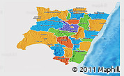 Political Panoramic Map of Fianarantsoa, single color outside