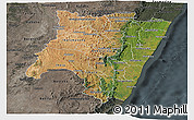 Satellite Panoramic Map of Fianarantsoa, darken, semi-desaturated
