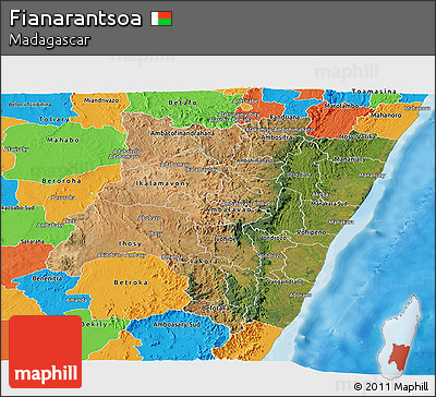 Satellite Panoramic Map of Fianarantsoa, political outside