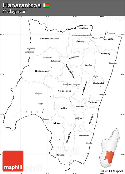 Blank Simple Map of Fianarantsoa, cropped outside