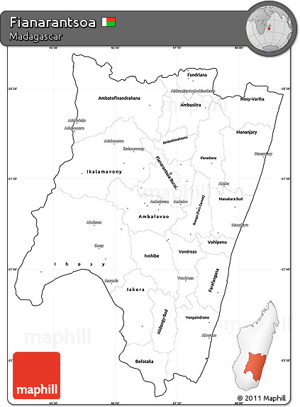 Blank Simple Map of Fianarantsoa, cropped outside
