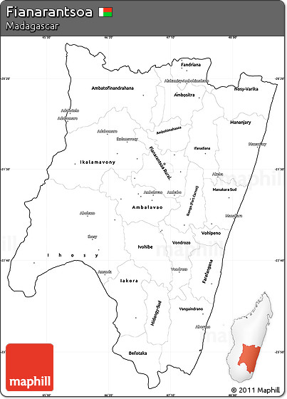 Blank Simple Map of Fianarantsoa, cropped outside