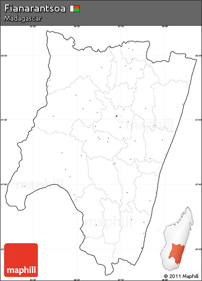 Blank Simple Map of Fianarantsoa, cropped outside, no labels