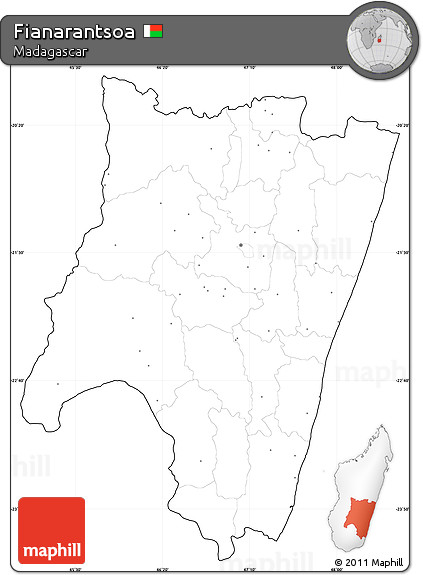 Blank Simple Map of Fianarantsoa, cropped outside, no labels