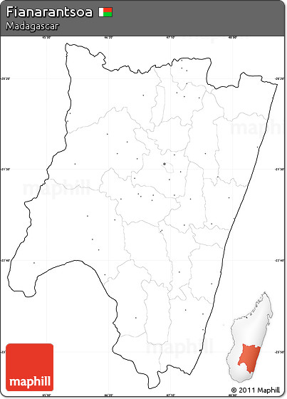 Blank Simple Map of Fianarantsoa, cropped outside, no labels