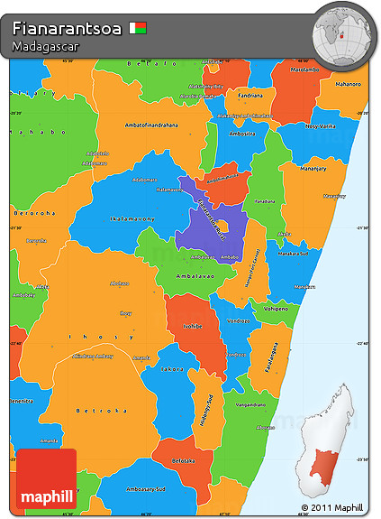 Political Simple Map of Fianarantsoa