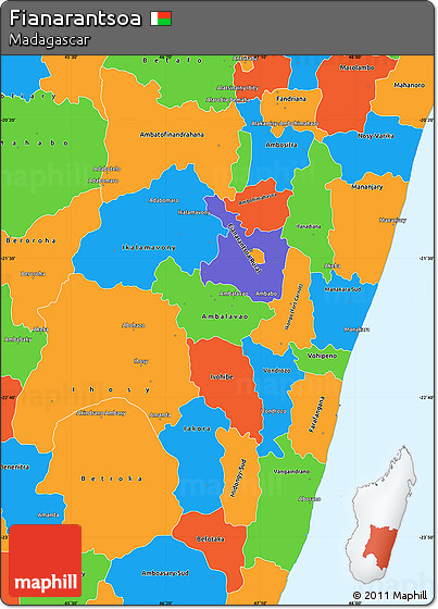 Political Simple Map of Fianarantsoa