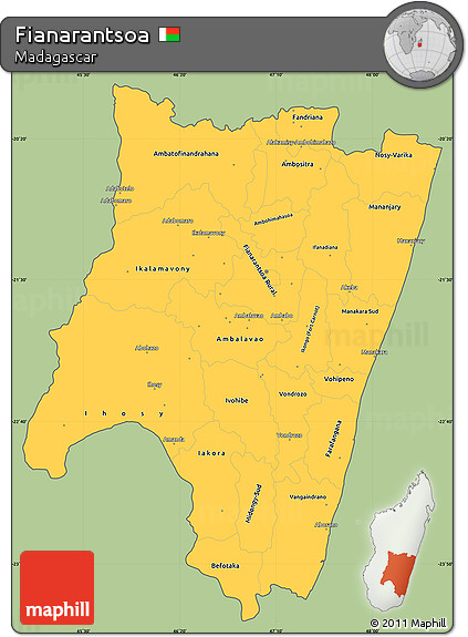 Savanna Style Simple Map of Fianarantsoa, cropped outside