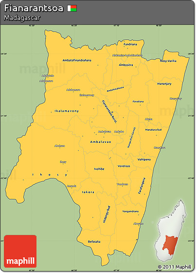 Savanna Style Simple Map of Fianarantsoa, cropped outside