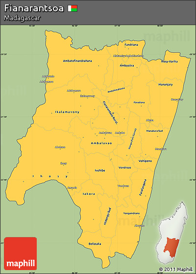 Savanna Style Simple Map of Fianarantsoa, cropped outside