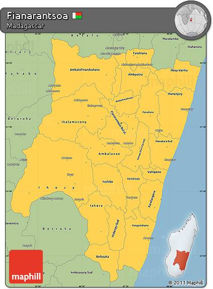 Savanna Style Simple Map of Fianarantsoa
