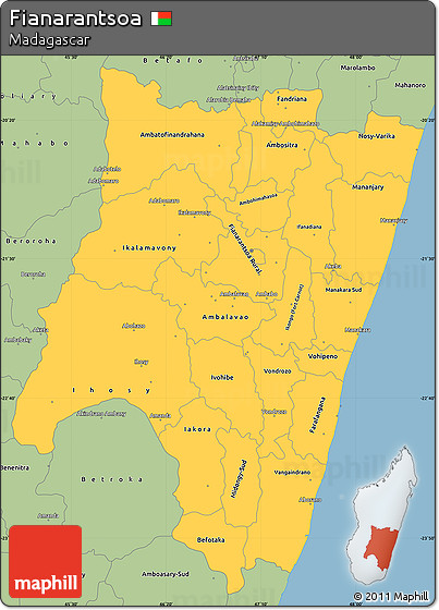 Savanna Style Simple Map of Fianarantsoa