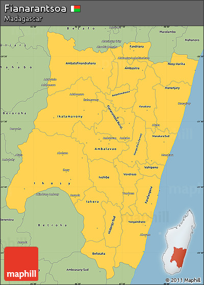 Savanna Style Simple Map of Fianarantsoa