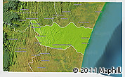 Physical 3D Map of Vohipeno, satellite outside