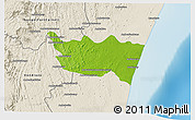 Physical 3D Map of Vohipeno, shaded relief outside