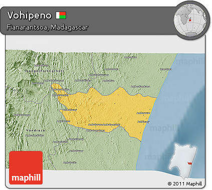 Savanna Style 3D Map of Vohipeno