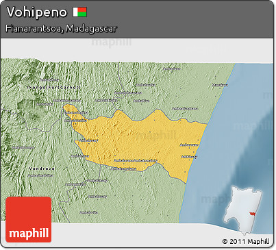 Savanna Style 3D Map of Vohipeno
