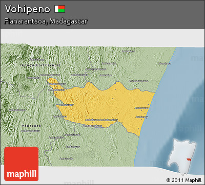 Savanna Style 3D Map of Vohipeno