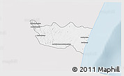 Silver Style 3D Map of Vohipeno, single color outside