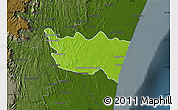 Physical Map of Vohipeno, darken