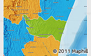 Physical Map of Vohipeno, political outside