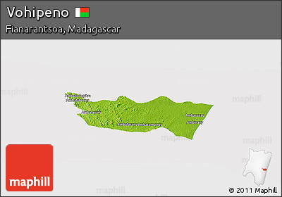 Physical Panoramic Map of Vohipeno, cropped outside
