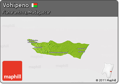 Physical Panoramic Map of Vohipeno, cropped outside