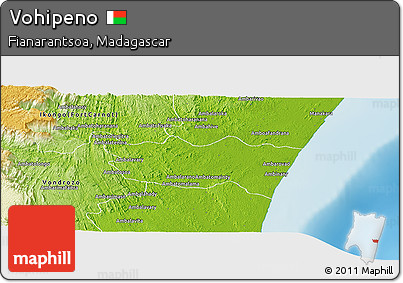 Physical Panoramic Map of Vohipeno