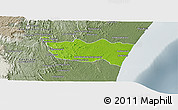 Physical Panoramic Map of Vohipeno, semi-desaturated