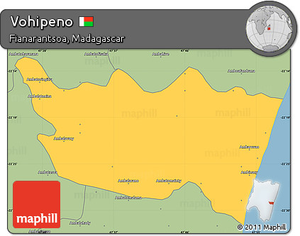 Savanna Style Simple Map of Vohipeno